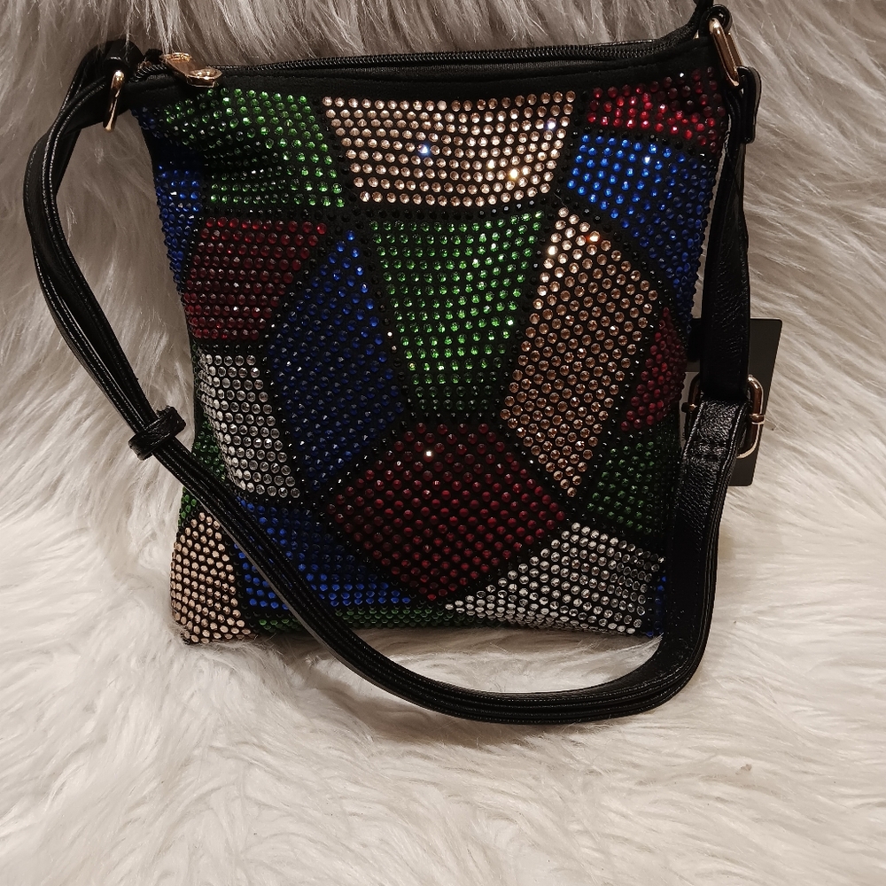 Colorful Rhinestone Crossbody Sling - Picture 8 of 10
